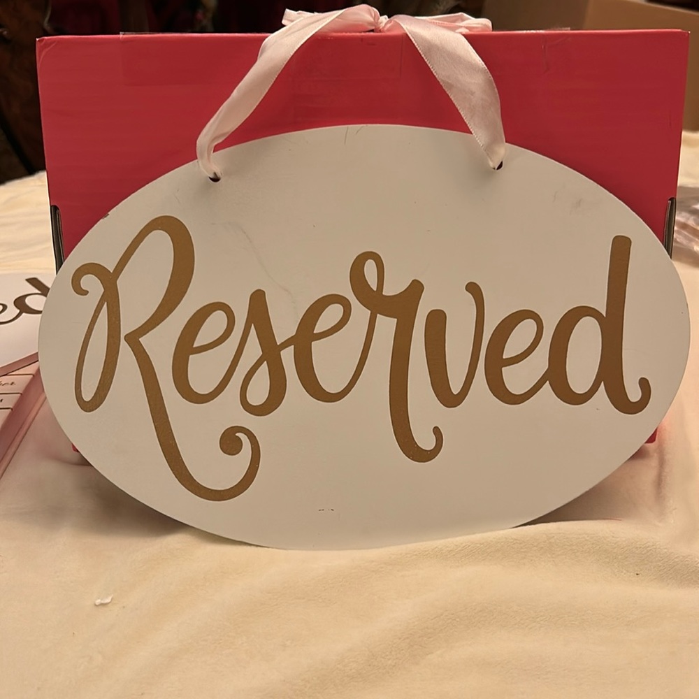 🔥Wedding or party “Reserved” hanging sign…B135